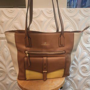 Liz Claiborne Tan and Cream Large Tote. GREAT CONDITION!